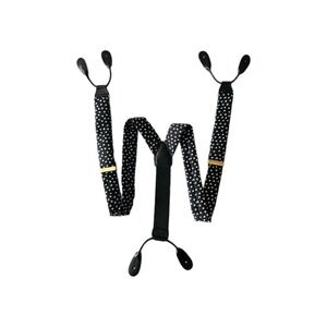 CAS Germany Black & Grey Diamond Square Print Button Suspenders